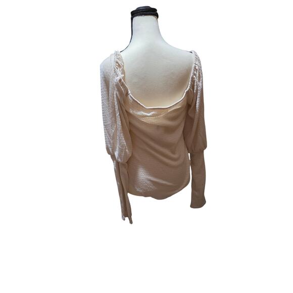 Promesa Bodysuit Textured Stretch Knit Snap Closure Neutral Long Sleeve Size S - Picture 3 of 5